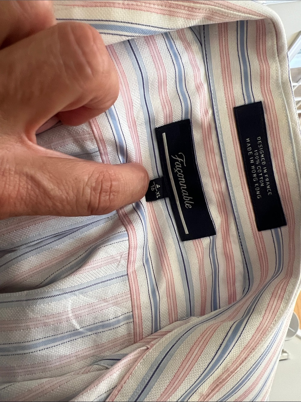 Faconnable Men's Button-Up Striped Shirt in Pink & Blue